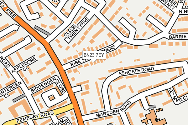 BN23 7EY map - OS OpenMap – Local (Ordnance Survey)