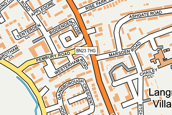 BN23 7HG map - OS OpenMap – Local (Ordnance Survey)