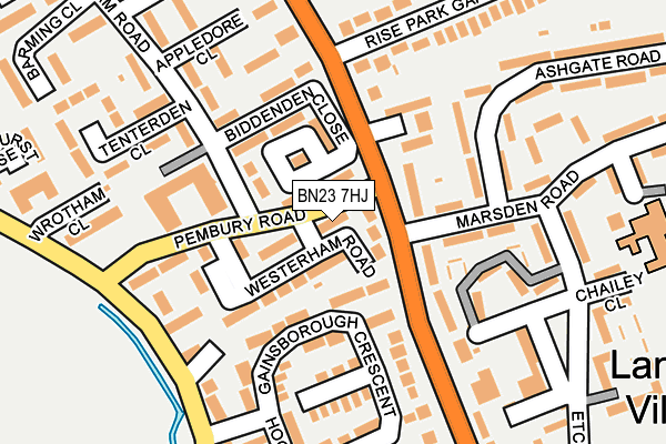 BN23 7HJ map - OS OpenMap – Local (Ordnance Survey)
