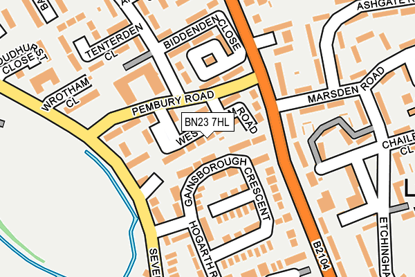 BN23 7HL map - OS OpenMap – Local (Ordnance Survey)