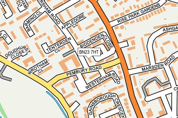 BN23 7HT map - OS OpenMap – Local (Ordnance Survey)