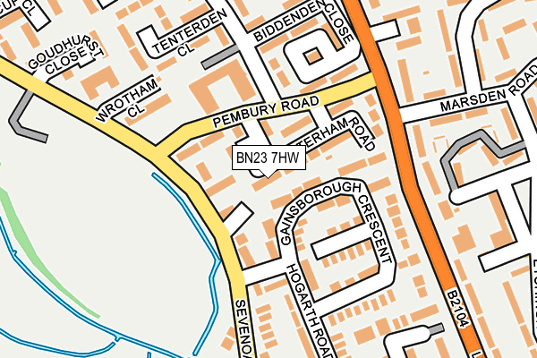 BN23 7HW map - OS OpenMap – Local (Ordnance Survey)