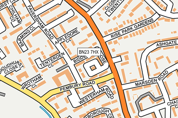 BN23 7HX map - OS OpenMap – Local (Ordnance Survey)