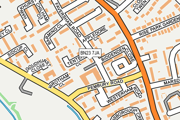 BN23 7JA map - OS OpenMap – Local (Ordnance Survey)