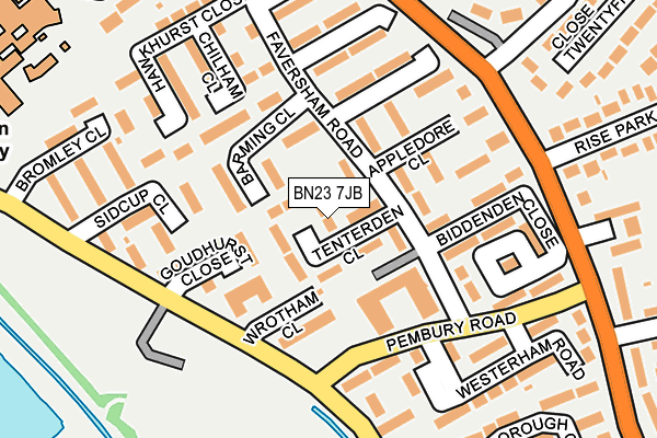BN23 7JB map - OS OpenMap – Local (Ordnance Survey)