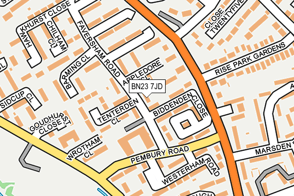BN23 7JD map - OS OpenMap – Local (Ordnance Survey)