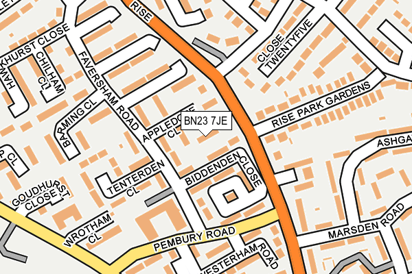 BN23 7JE map - OS OpenMap – Local (Ordnance Survey)