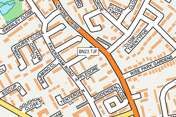BN23 7JF map - OS OpenMap – Local (Ordnance Survey)