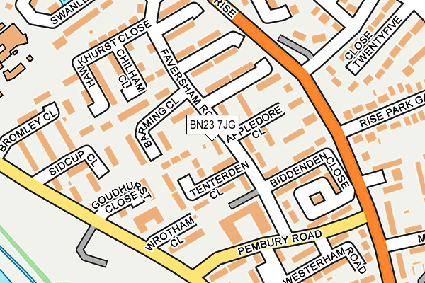 BN23 7JG map - OS OpenMap – Local (Ordnance Survey)