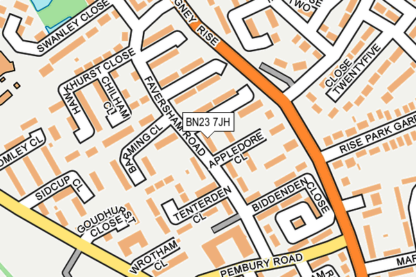 BN23 7JH map - OS OpenMap – Local (Ordnance Survey)