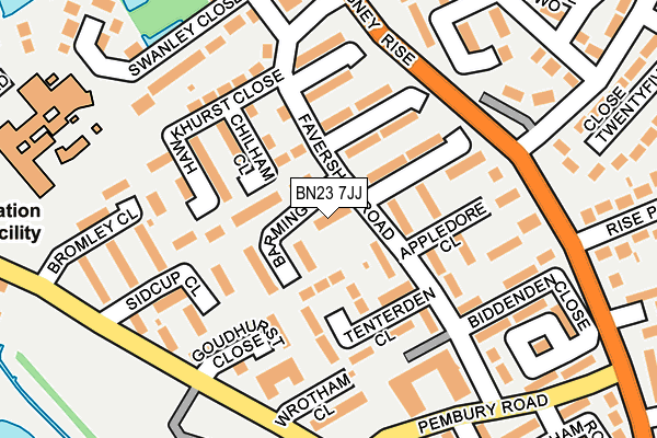 BN23 7JJ map - OS OpenMap – Local (Ordnance Survey)