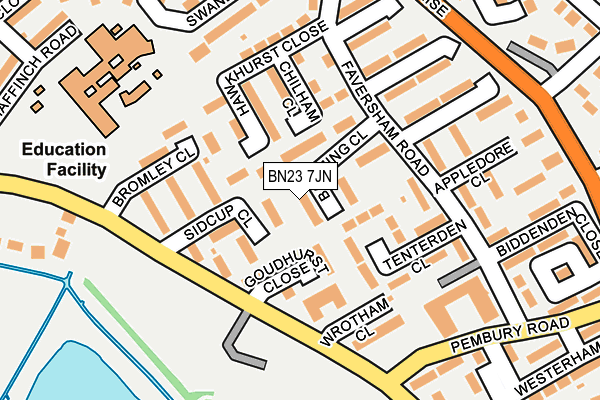 BN23 7JN map - OS OpenMap – Local (Ordnance Survey)