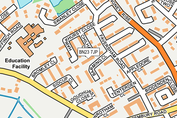 BN23 7JP map - OS OpenMap – Local (Ordnance Survey)