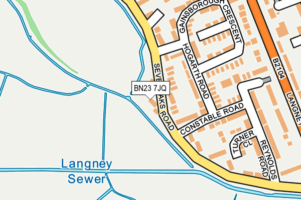 BN23 7JQ map - OS OpenMap – Local (Ordnance Survey)