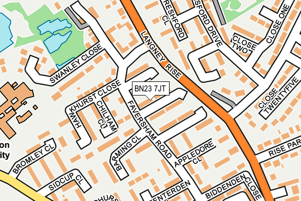 BN23 7JT map - OS OpenMap – Local (Ordnance Survey)