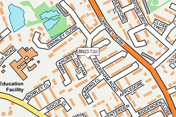 BN23 7JU map - OS OpenMap – Local (Ordnance Survey)