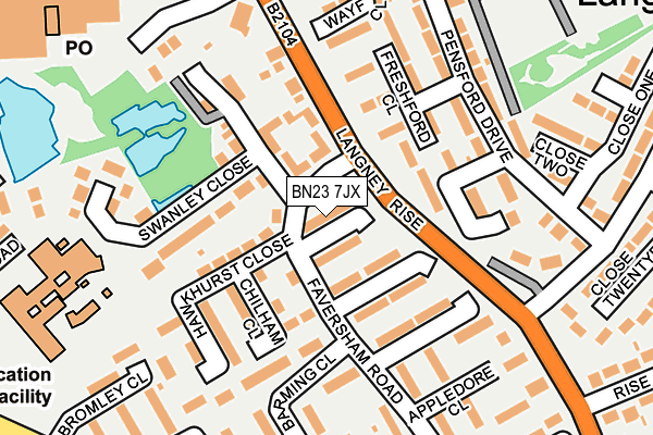 BN23 7JX map - OS OpenMap – Local (Ordnance Survey)
