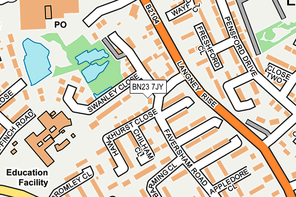 BN23 7JY map - OS OpenMap – Local (Ordnance Survey)