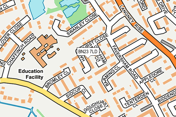 BN23 7LD map - OS OpenMap – Local (Ordnance Survey)