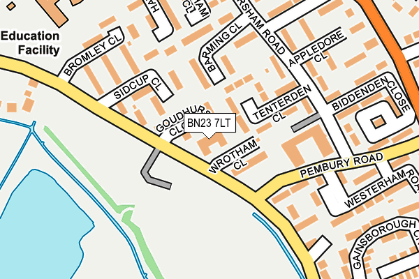 BN23 7LT map - OS OpenMap – Local (Ordnance Survey)