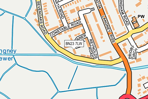 BN23 7LW map - OS OpenMap – Local (Ordnance Survey)