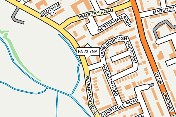 BN23 7NA map - OS OpenMap – Local (Ordnance Survey)
