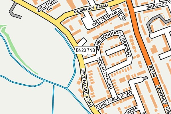 BN23 7NB map - OS OpenMap – Local (Ordnance Survey)
