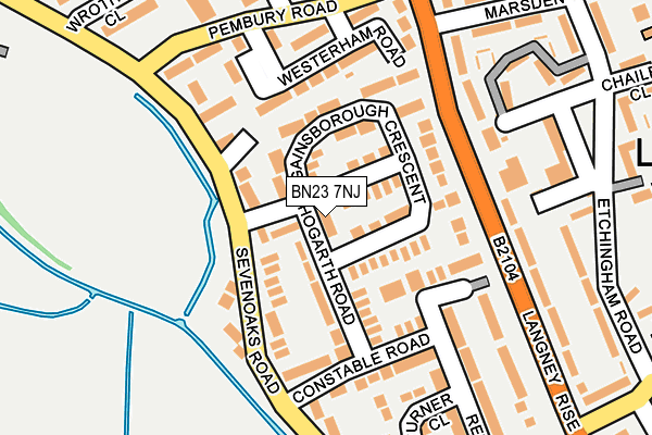 BN23 7NJ map - OS OpenMap – Local (Ordnance Survey)
