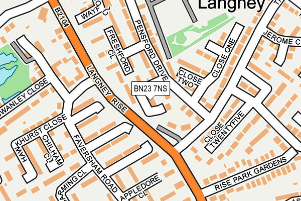 BN23 7NS map - OS OpenMap – Local (Ordnance Survey)