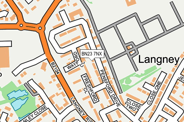 BN23 7NX map - OS OpenMap – Local (Ordnance Survey)