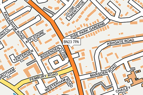 BN23 7PA map - OS OpenMap – Local (Ordnance Survey)