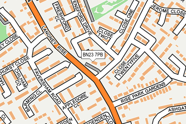 BN23 7PB map - OS OpenMap – Local (Ordnance Survey)