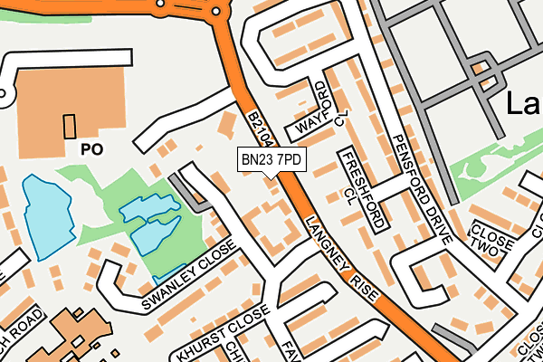 BN23 7PD map - OS OpenMap – Local (Ordnance Survey)