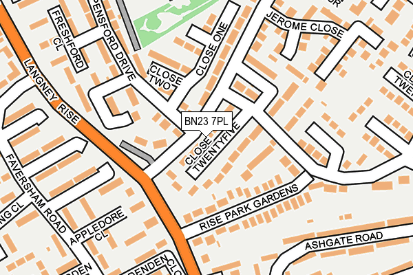 BN23 7PL map - OS OpenMap – Local (Ordnance Survey)