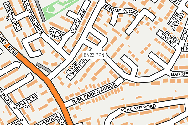 BN23 7PN map - OS OpenMap – Local (Ordnance Survey)