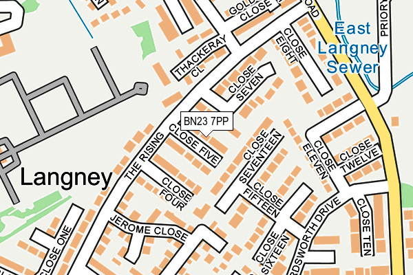 BN23 7PP map - OS OpenMap – Local (Ordnance Survey)