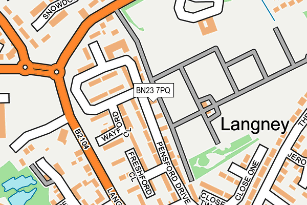 BN23 7PQ map - OS OpenMap – Local (Ordnance Survey)