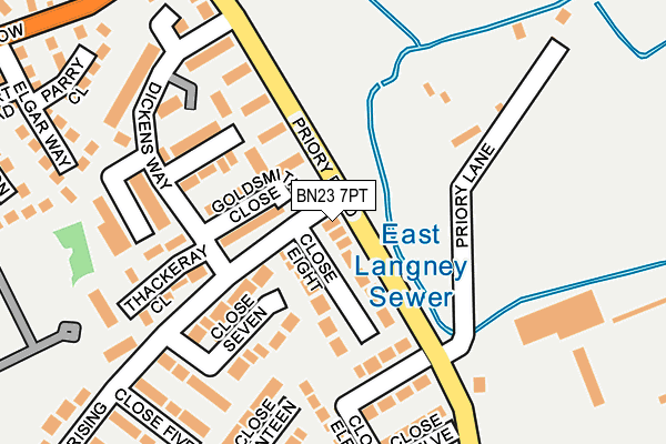 BN23 7PT map - OS OpenMap – Local (Ordnance Survey)