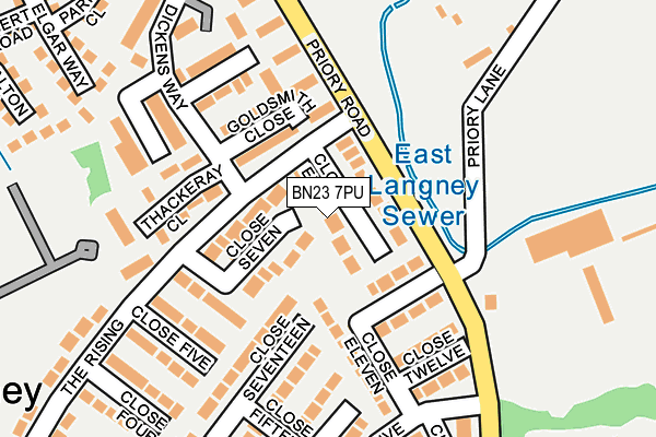 BN23 7PU map - OS OpenMap – Local (Ordnance Survey)