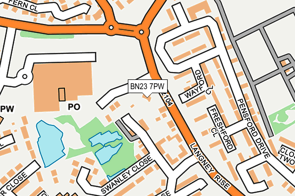 BN23 7PW map - OS OpenMap – Local (Ordnance Survey)