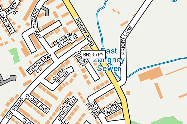 BN23 7PY map - OS OpenMap – Local (Ordnance Survey)