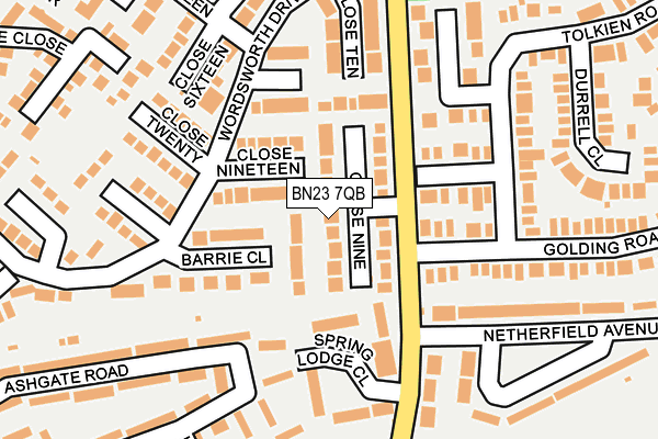 BN23 7QB map - OS OpenMap – Local (Ordnance Survey)
