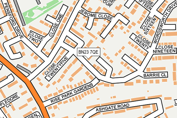 BN23 7QE map - OS OpenMap – Local (Ordnance Survey)