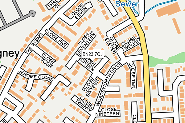 BN23 7QJ map - OS OpenMap – Local (Ordnance Survey)