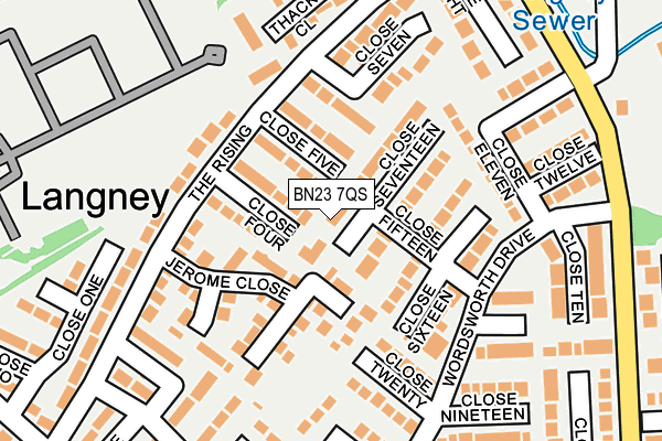 BN23 7QS map - OS OpenMap – Local (Ordnance Survey)