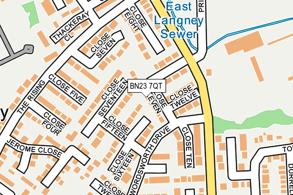 BN23 7QT map - OS OpenMap – Local (Ordnance Survey)