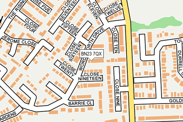 BN23 7QX map - OS OpenMap – Local (Ordnance Survey)