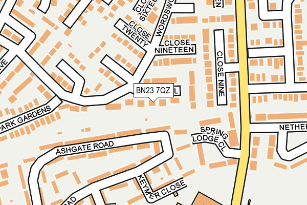 BN23 7QZ map - OS OpenMap – Local (Ordnance Survey)
