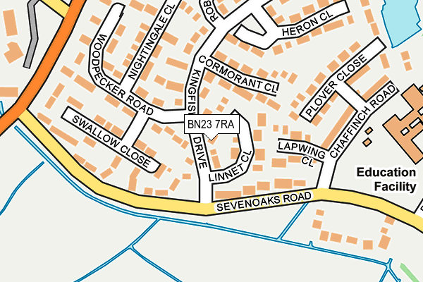BN23 7RA map - OS OpenMap – Local (Ordnance Survey)