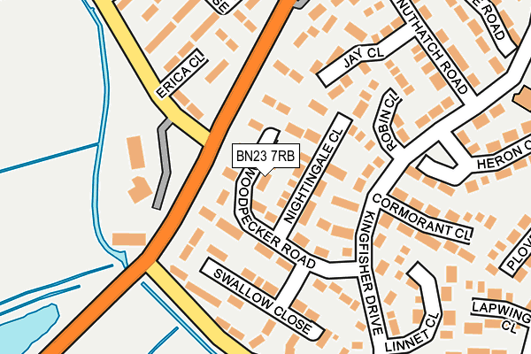 BN23 7RB map - OS OpenMap – Local (Ordnance Survey)